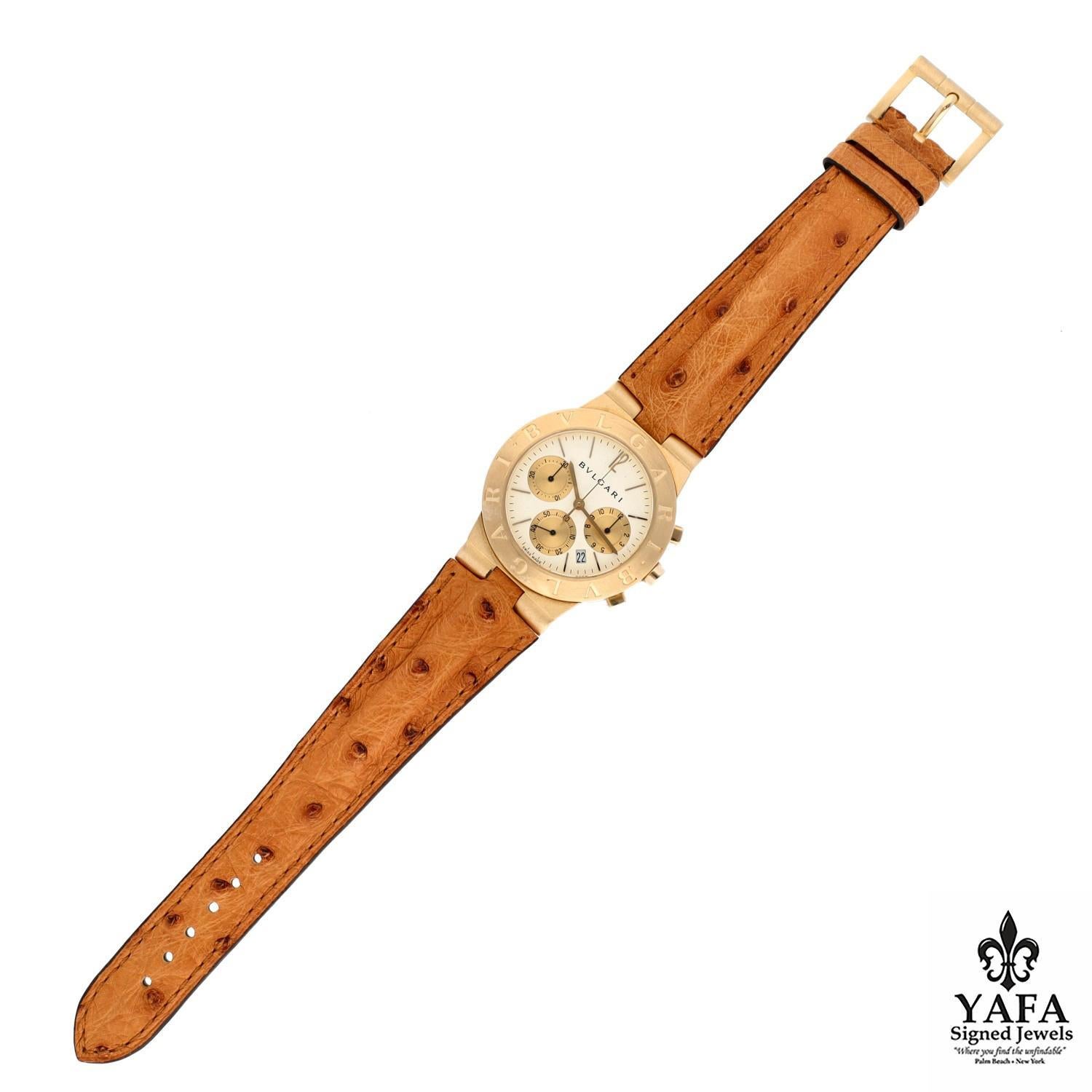 BVLGARI BB Chronographe en or jaune 18 carats Unisexe en vente