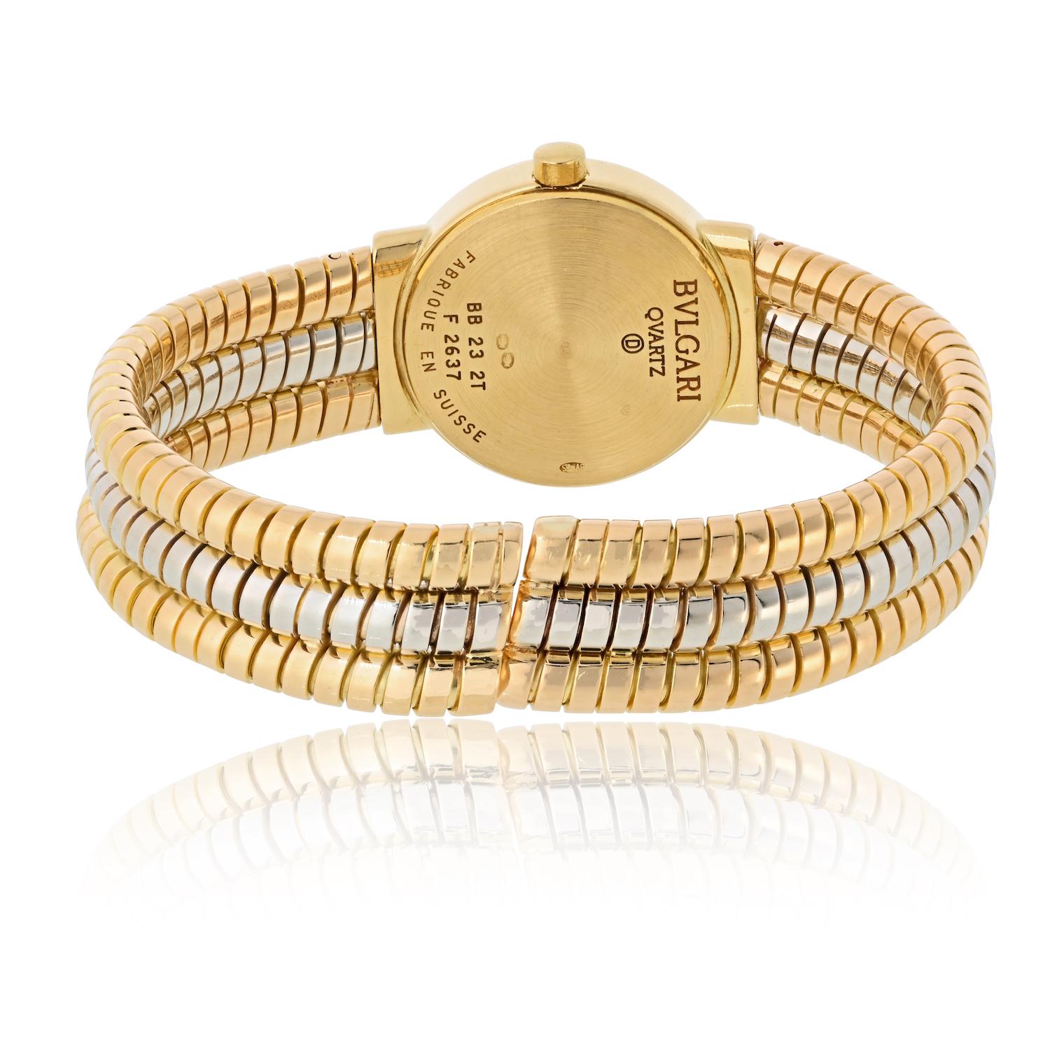Bvlgari BB232T Tubogas Montre à cadran rond Serpenti en or multicolore Unisexe en vente