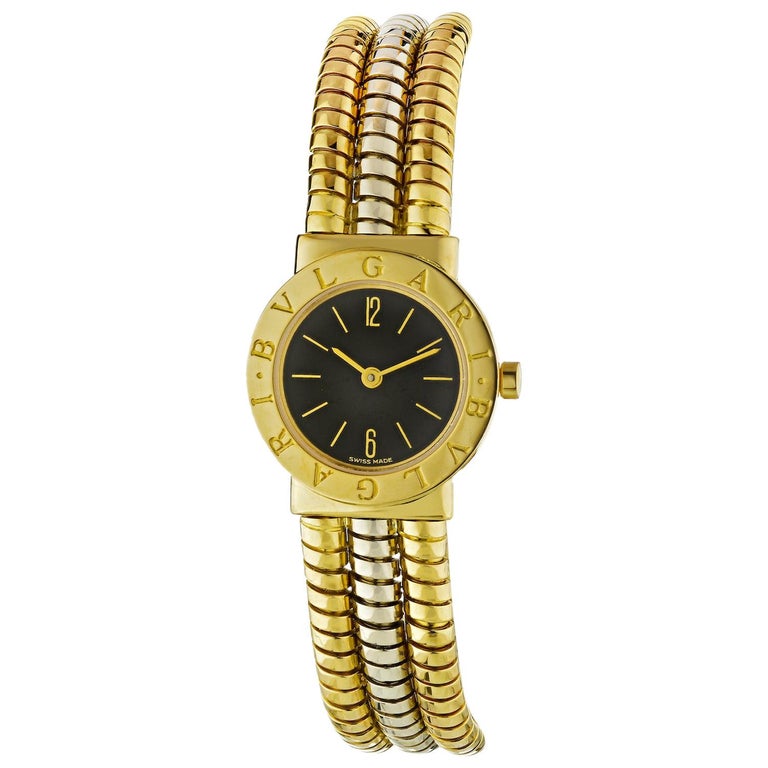 Bvlgari BB232T Tubogas Multi Gold Serpenti Round Dial Watch For Sale