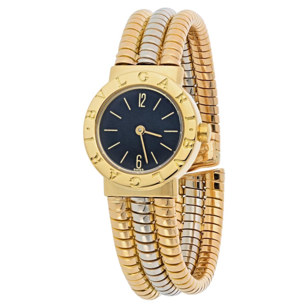 Bvlgari BB232T Tubogas Multi Gold Serpenti Round Dial Watch For Sale