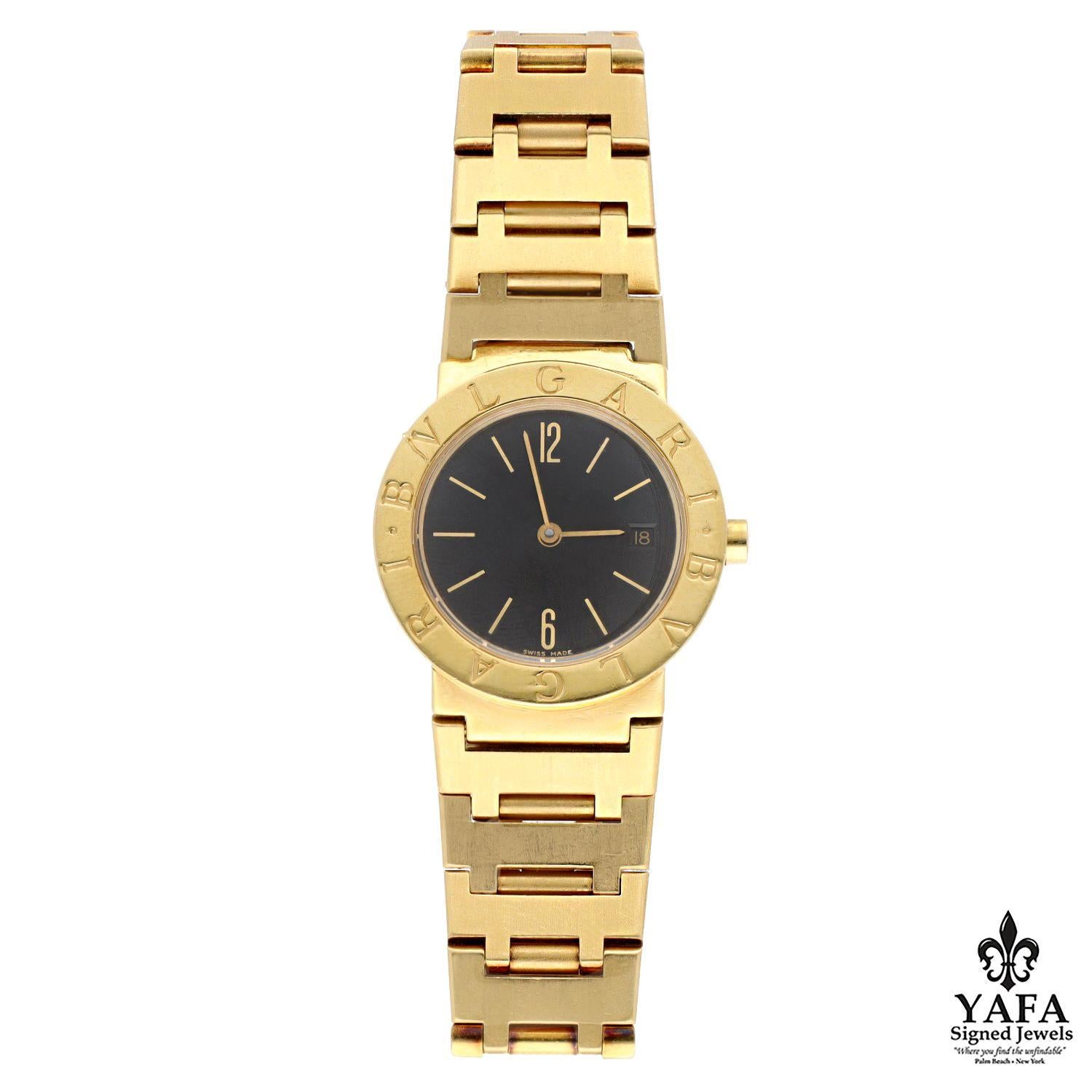 Women's or Men's BVLGARI BB26 18K Yellow Gold Watch