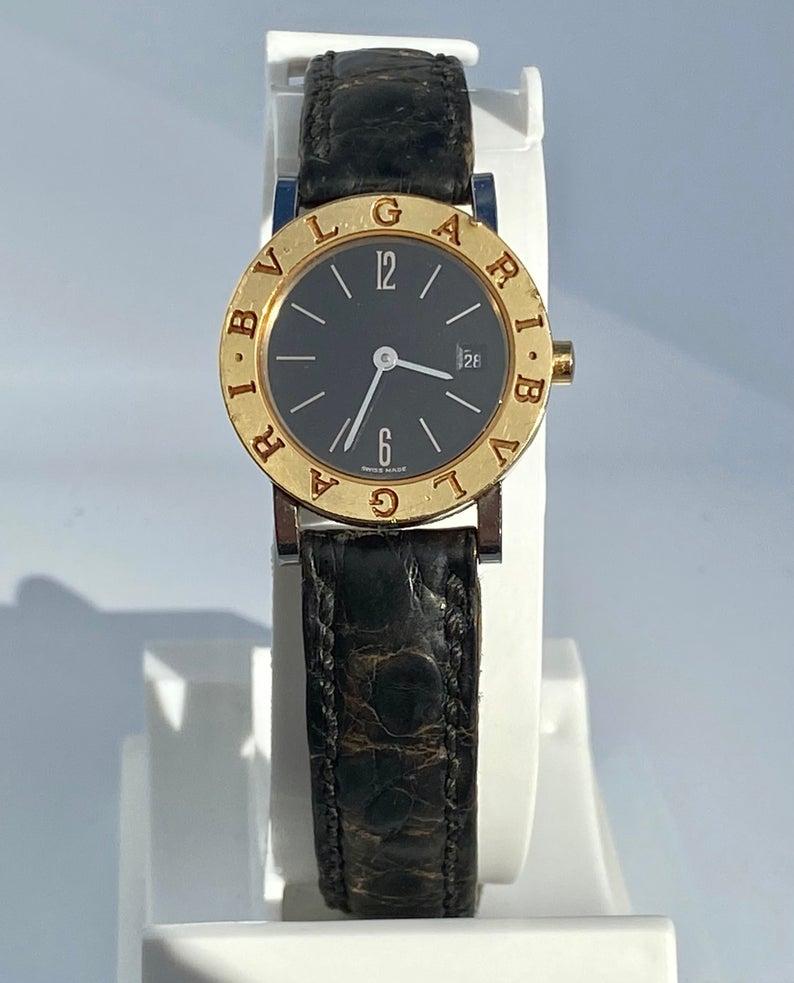 bvlgari watch black and gold