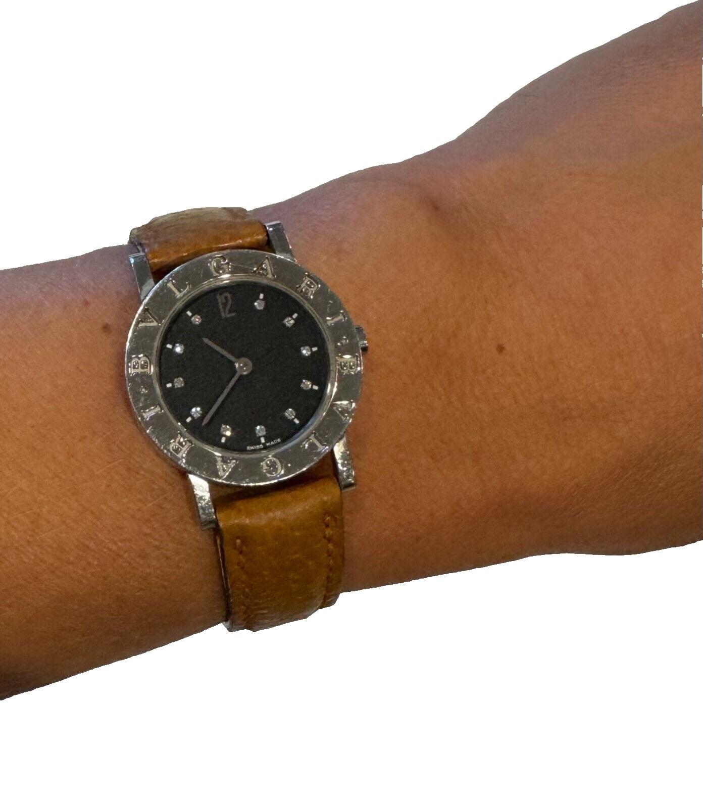 Brilliant Cut Bvlgari Bb26Sld Stainless Steal Diamond Wrist Watch Woman's Watch For Sale