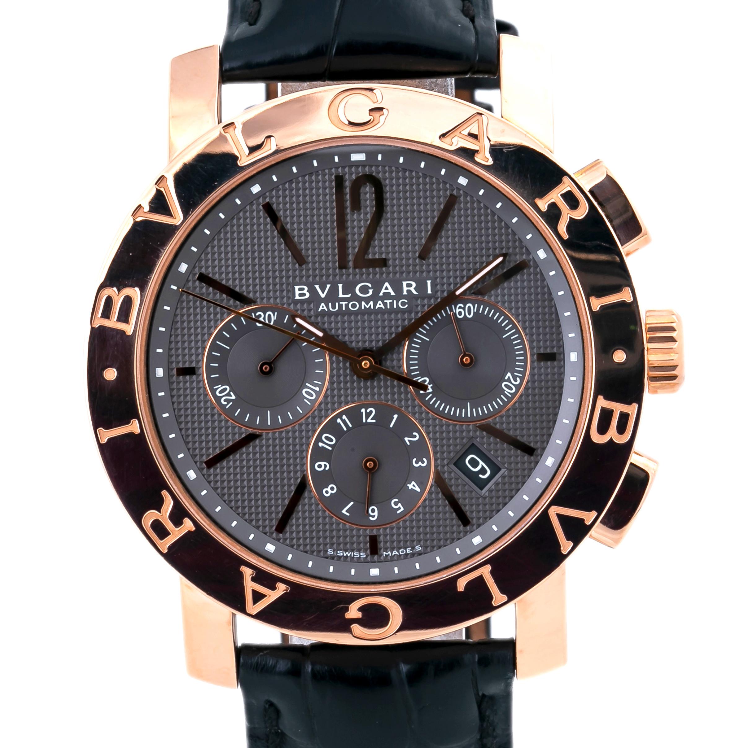 Bvlgari BBP42GLCH Limited Gray Dial Automatic 18K Rose GOLD 42mm Box&Paper