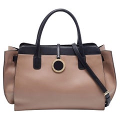 Bvlgari Beige/Black Leather Alba Tote