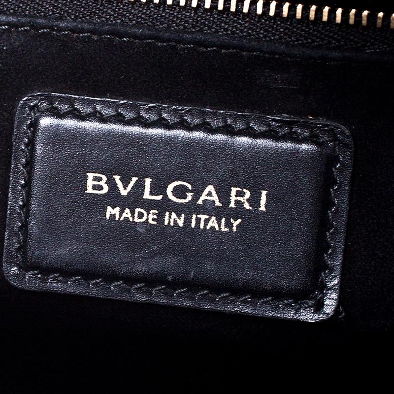 Bvlgari Beige/Black Leather Serpenti Scaglie Tote 3