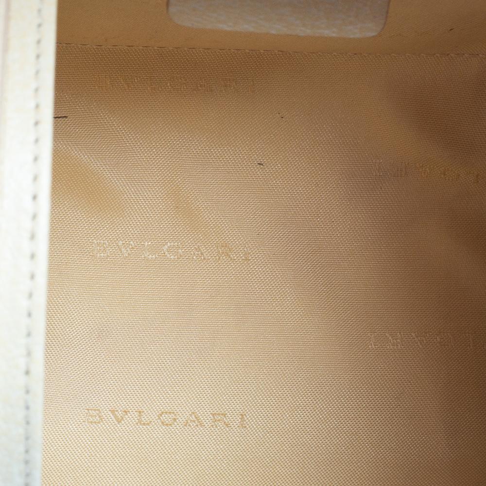 Bvlgari Beige Canvas and Leather Cylinder Bag 3