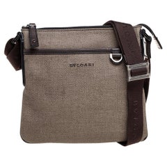 Bvlgari Beige Coated Canvas Sling Bag