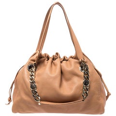 Bvlgari Beige Leather Bonton Tote