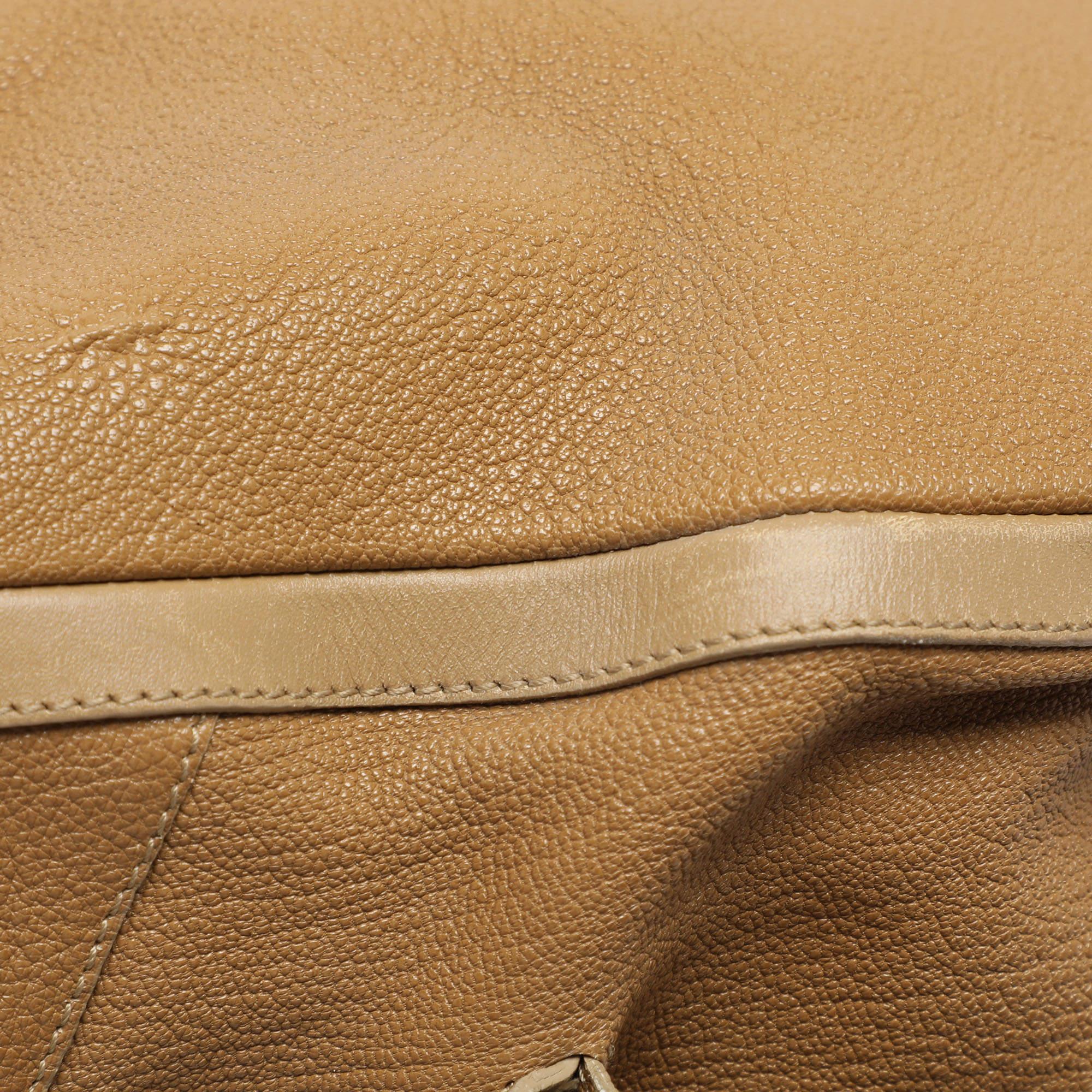 Bvlgari Beige Leather Chandra Shoulder Bag For Sale 3