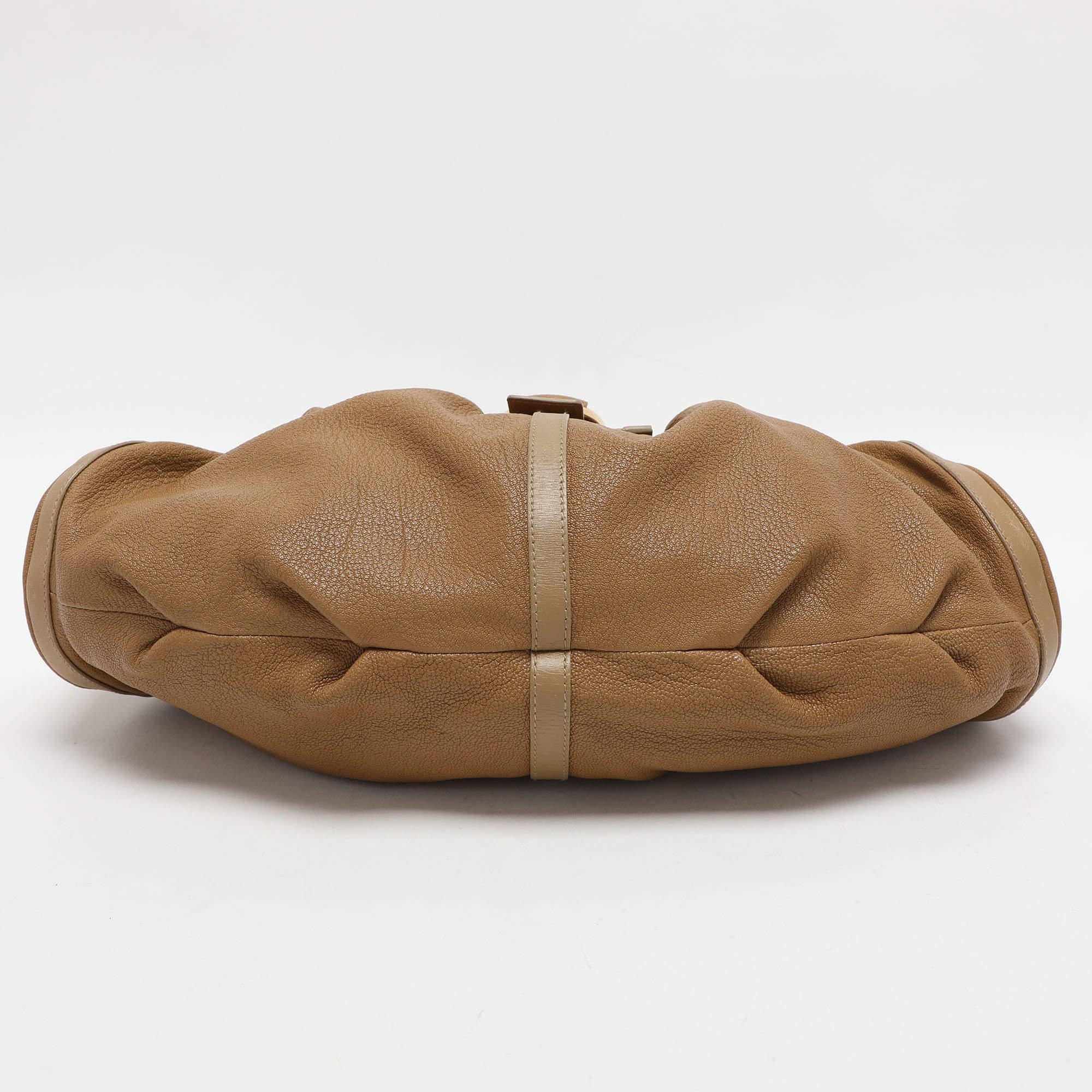 Bvlgari Beige Leather Chandra Shoulder Bag For Sale 4