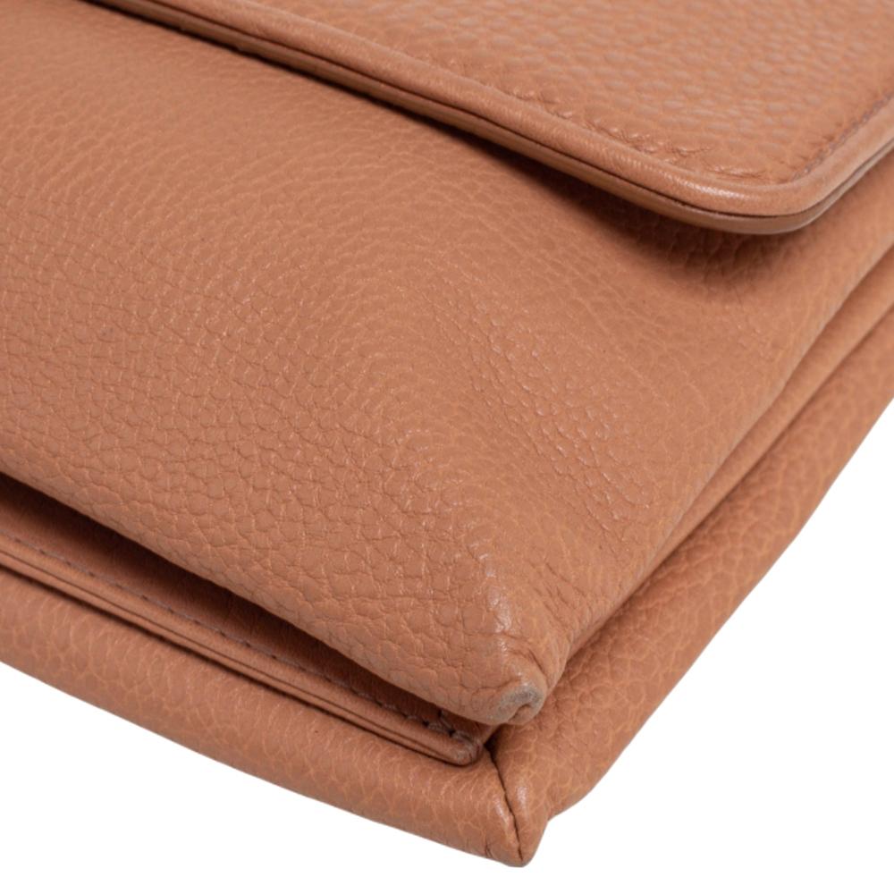 Orange Bvlgari Beige Leather Monette Flap Top Handle Bag