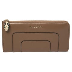 Bvlgari Beige Leder Serpenti Forever Geldbörse