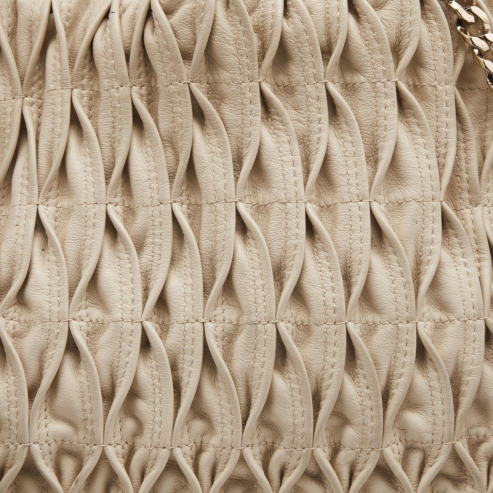 Women's Bvlgari Beige Quilted Leather Monette Tote