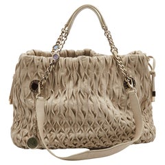 Tote Monette in pelle trapuntata beige di Bvlgari