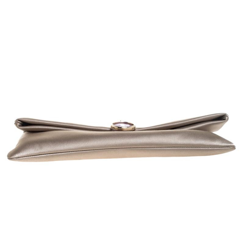 Women's Bvlgari Beige Satin Monete Clutch