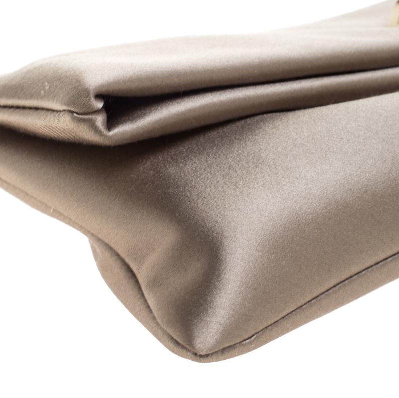 Bvlgari Beige Satin Monete Clutch 2