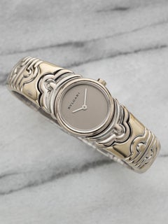 Bvlgari BJ01 18K White Gold Integrated Dress Grey Ghost Dial Quartz 20mm