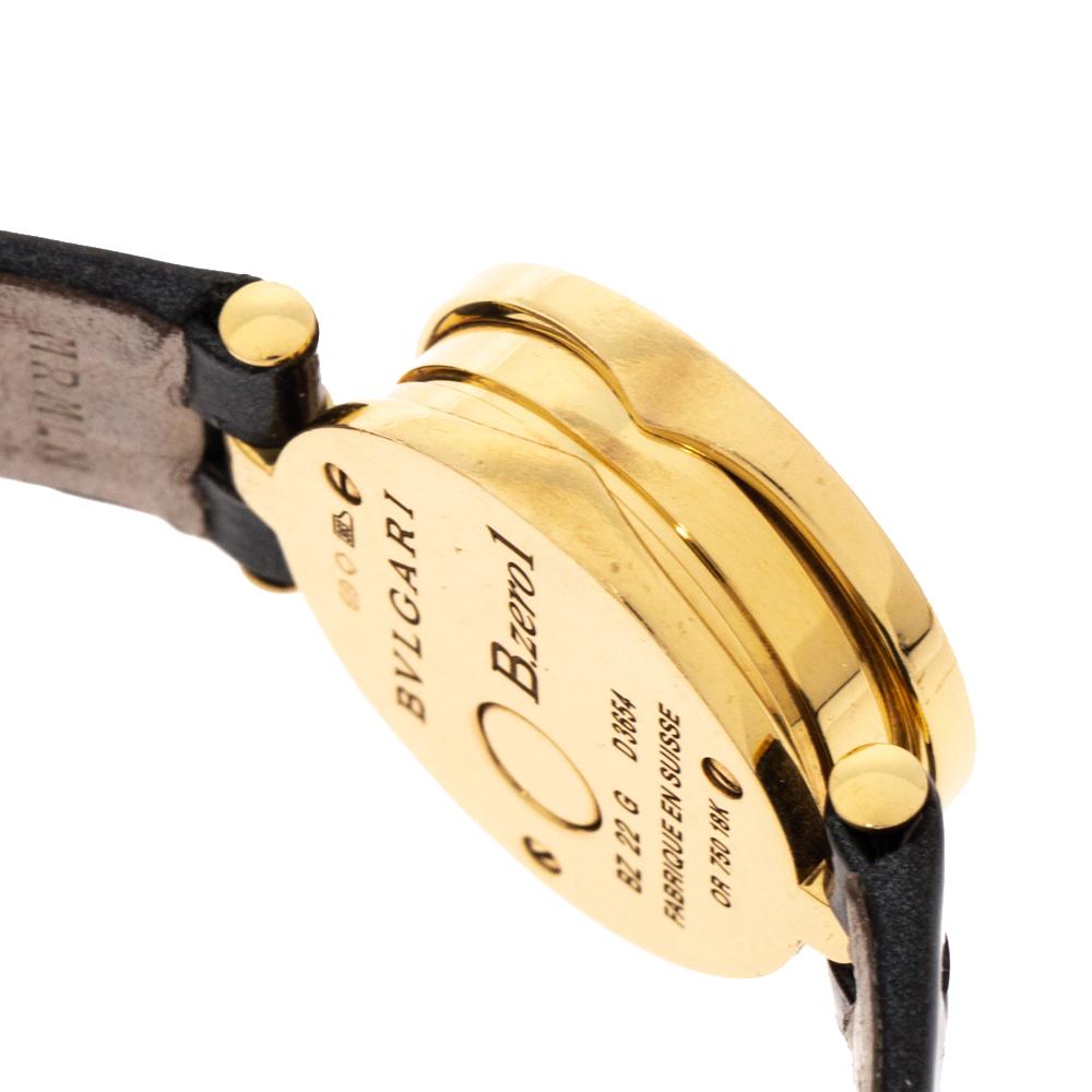 Bvlgari Black 18K Yellow Gold B.Zero1 BZ 22 G Women's Wristwatch 22 MM 2