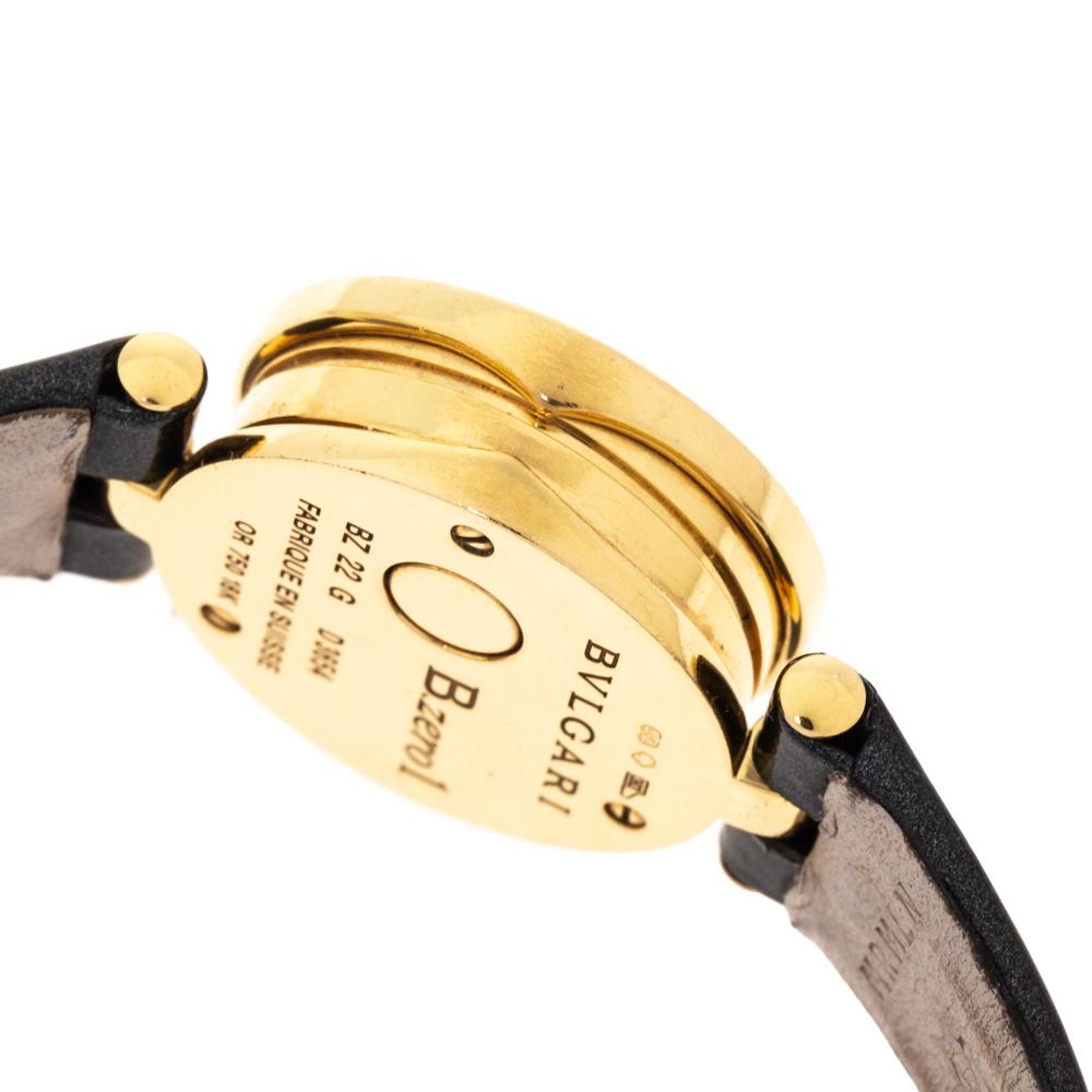 Bvlgari Black 18K Yellow Gold B.Zero1 BZ 22 G Women's Wristwatch 22 MM 3