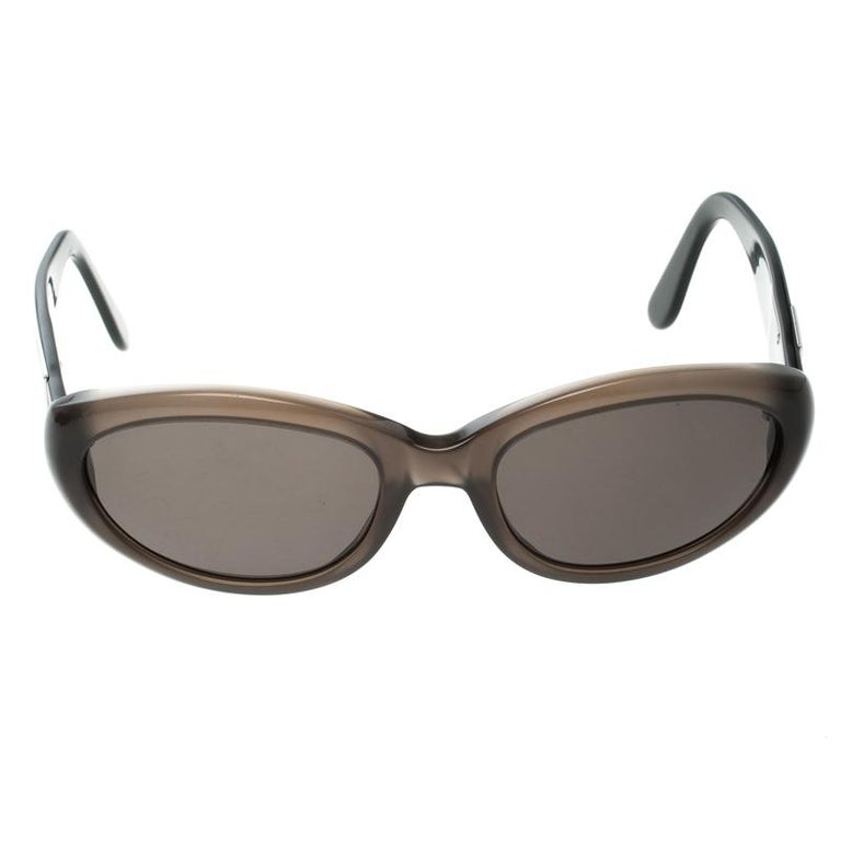 Bvlgari Black/Brown 810 Oval Sunglasses For Sale at 1stDibs