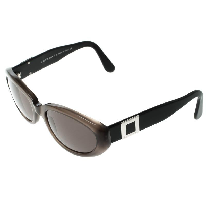 Bvlgari Black/Brown 810 Oval Sunglasses (Grau)