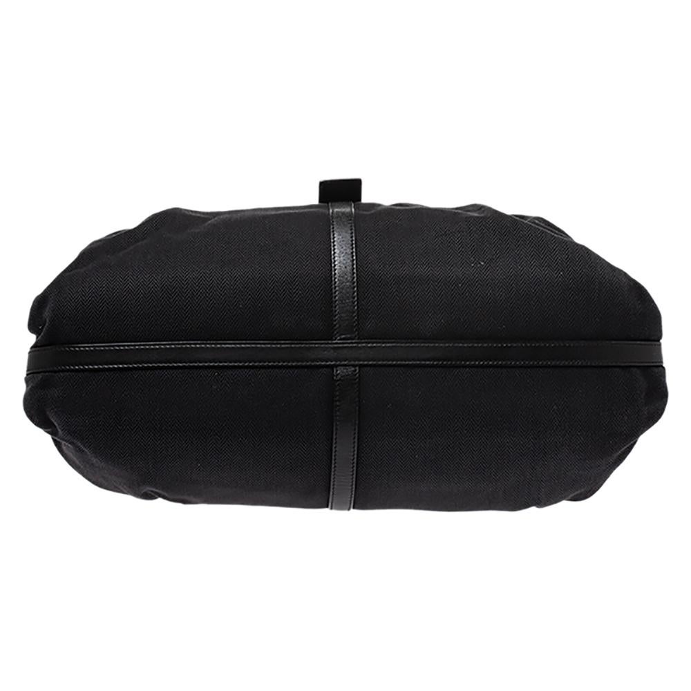 Bvlgari Black Canvas and Leather Chandra Hobo 1