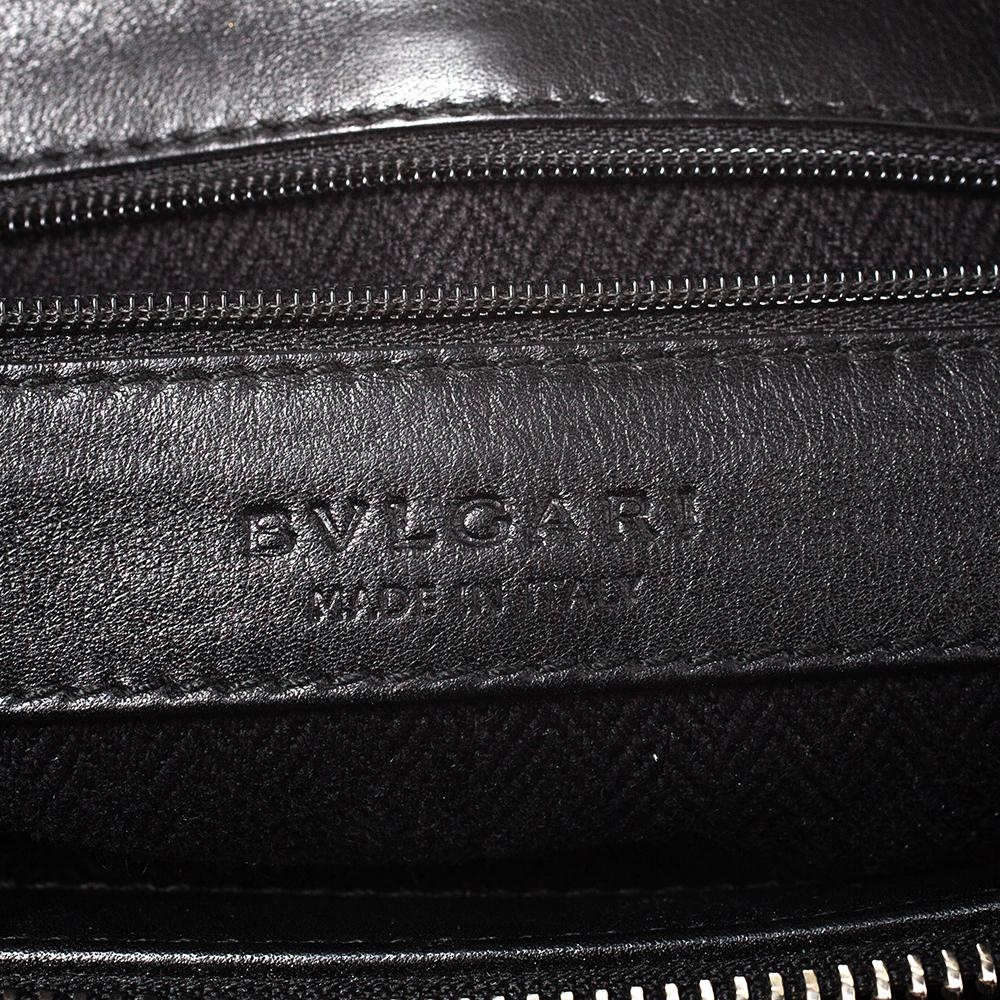 Bvlgari Black Canvas and Leather Chandra Hobo 2
