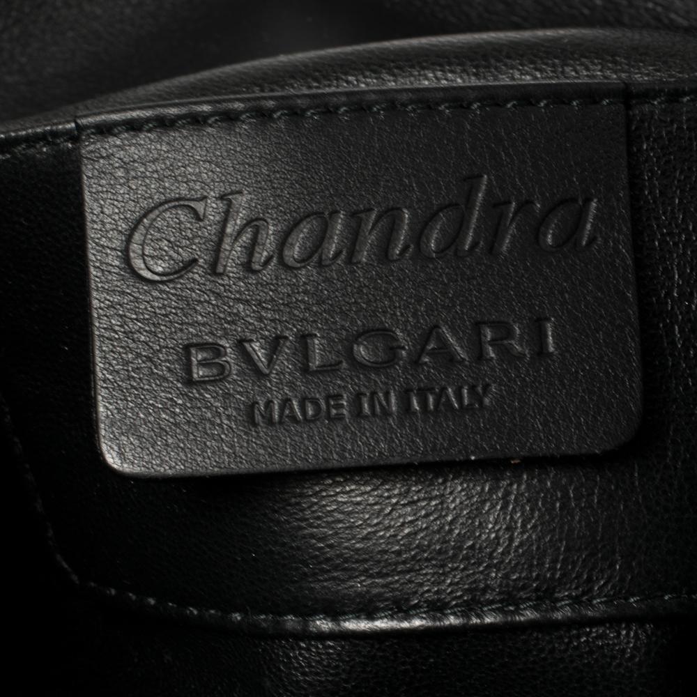 Bvlgari Black Canvas and Leather Chandra Hobo 3