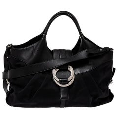 Bvlgari Black Canvas and Leather Chandra Hobo