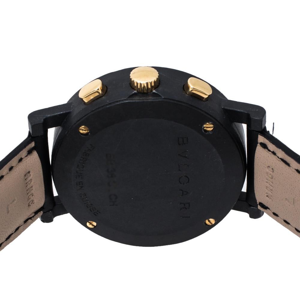 Bvlgari Black Carbongold Chronograph BB38CLCH Women's Wristwatch 38MM 2