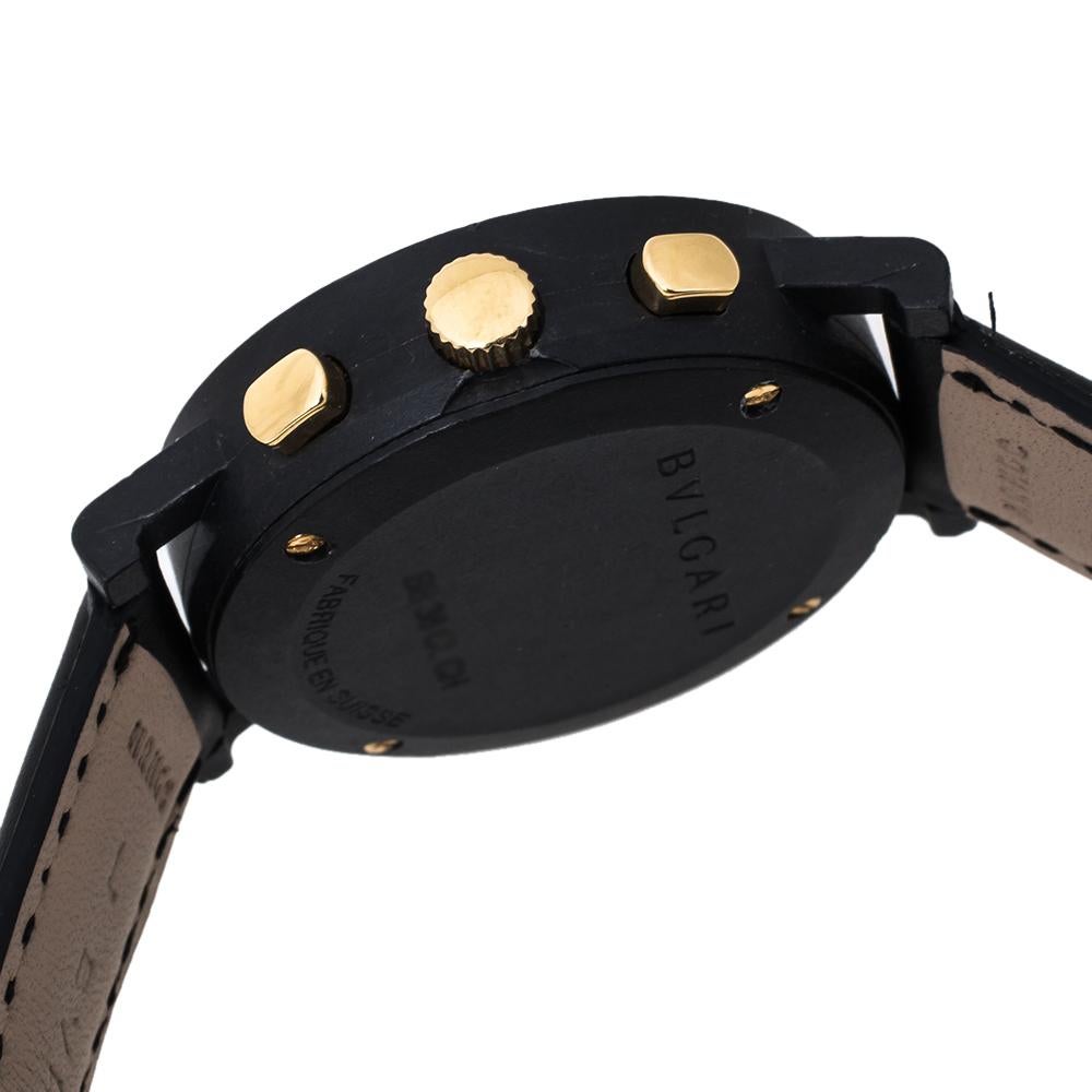 Bvlgari Black Carbongold Chronograph BB38CLCH Women's Wristwatch 38MM 3