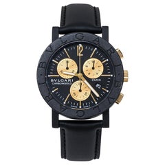 Bvlgari Black Carbongold Chronograph BB38CLCH Women's Wristwatch 38MM