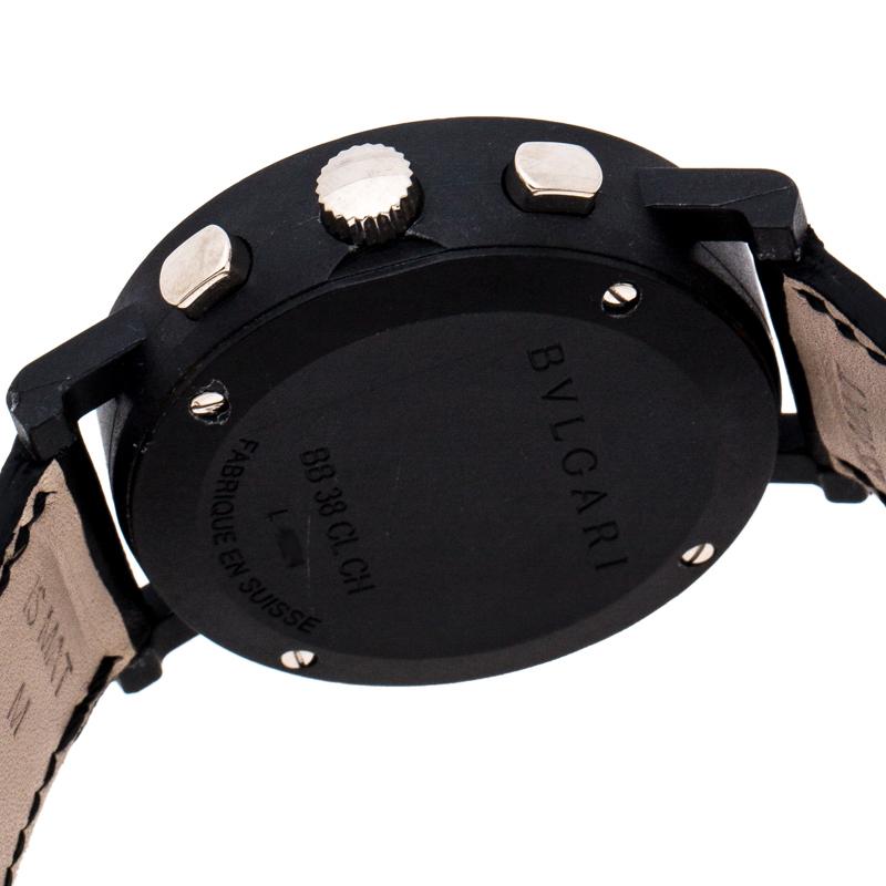Contemporary Bvlgari Black Carbongold Roma BB38CLCH Limited Edition Women's Wristwatch 38MM
