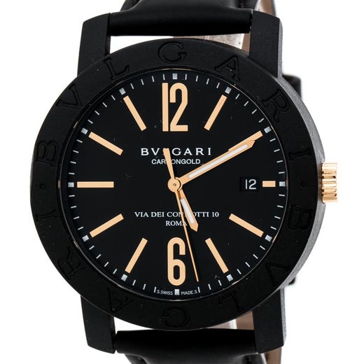 Bvlgari Black Carbongold Via Dei Condotti 10 Roma Men's Wristwatch 40 mm  For Sale at 1stDibs | bvlgari carbongold roma watch, bulgari carbongold roma