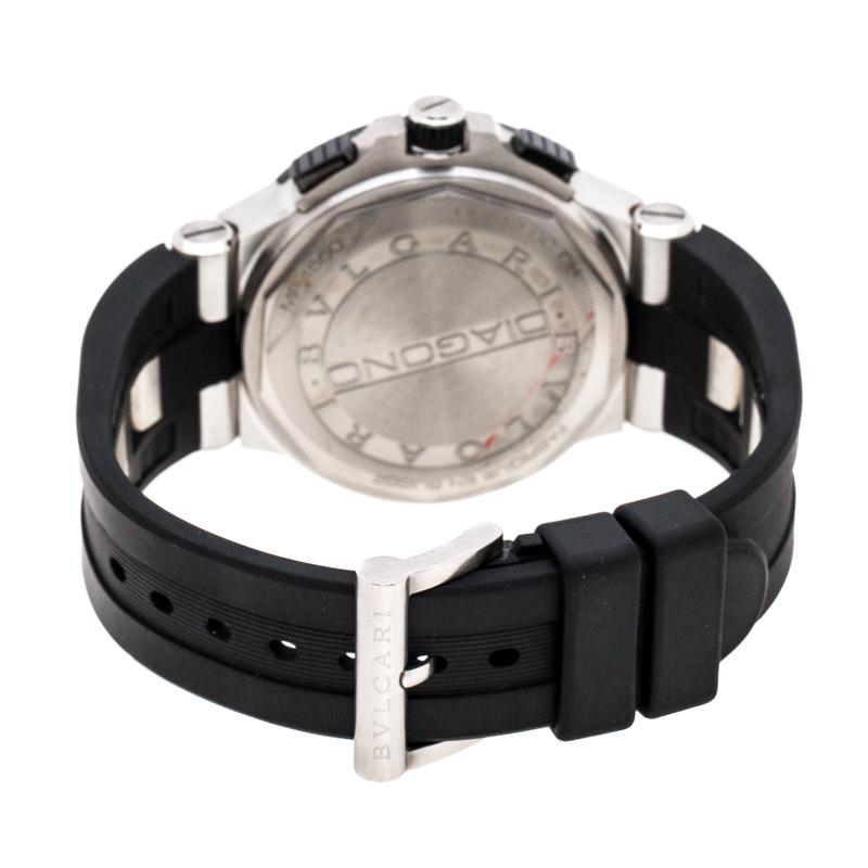 Bvlgari Black Ceramic Steel Rubber Diagono DG42SCCH Men's Wristwatch 42 mm 1