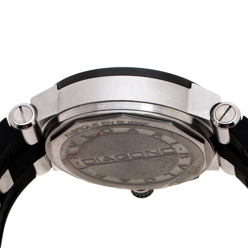 Bvlgari Black Ceramic Steel Rubber Diagono DG42SCCH Men's Wristwatch 42 mm 3