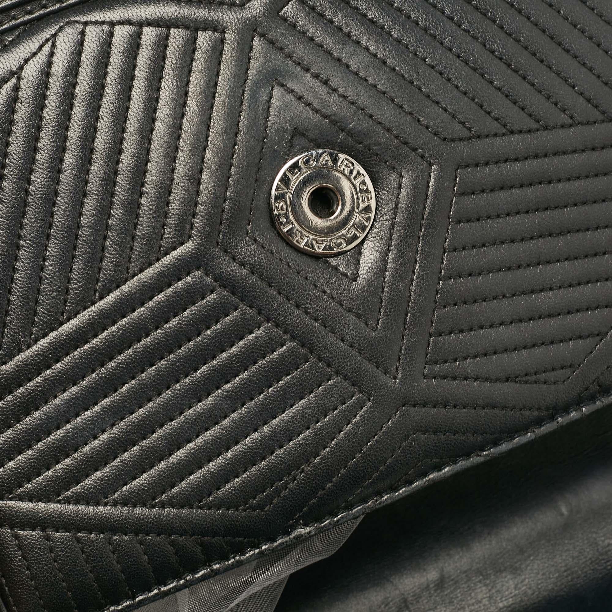 Bvlgari Black Diamond Blast Leather Serpenti Forever Shoulder Bag 2