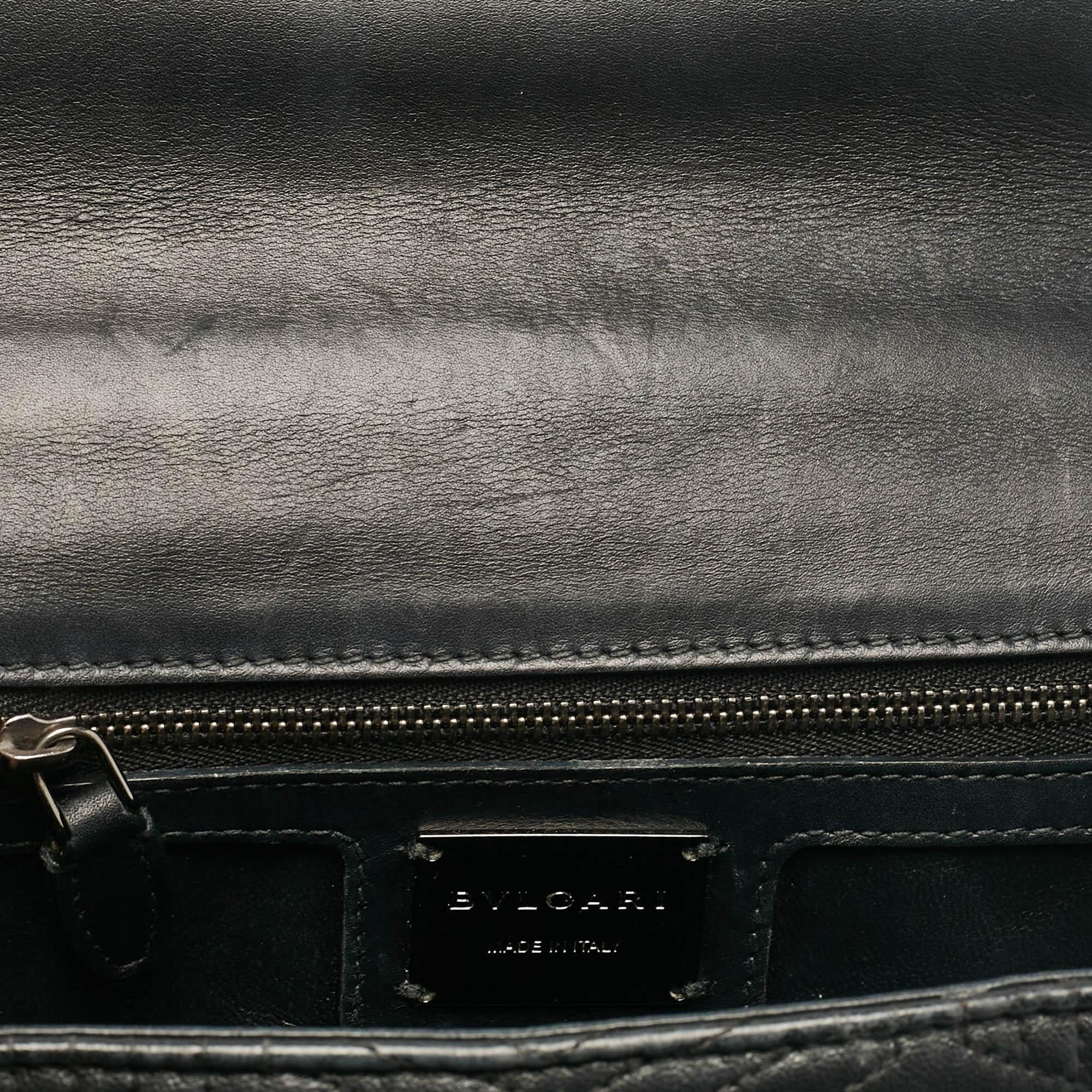 Bvlgari Black Diamond Blast Leather Serpenti Forever Shoulder Bag 5