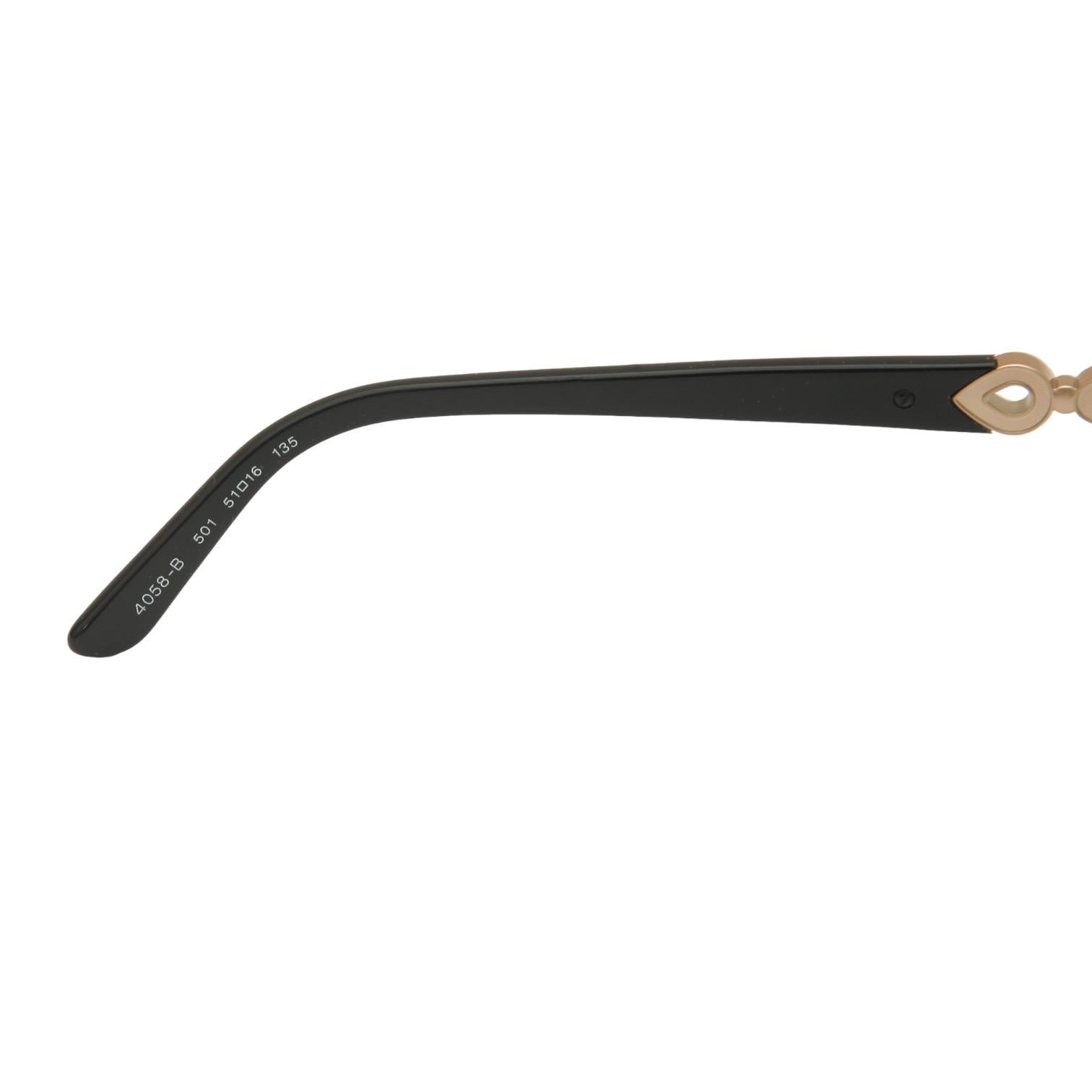 BVLGARI Black Eyeglass Frames 4058b 501 Sunglass Frames Gold HW Crystals LTD NEW en vente 2