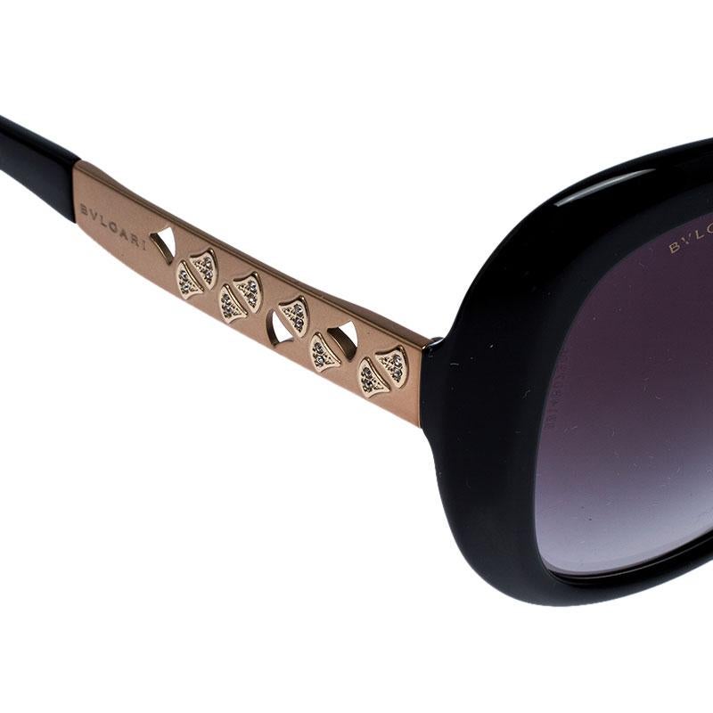 Bvlgari Black Gradient 8199-B Crystal Embellished Cateye Sunglasses 3