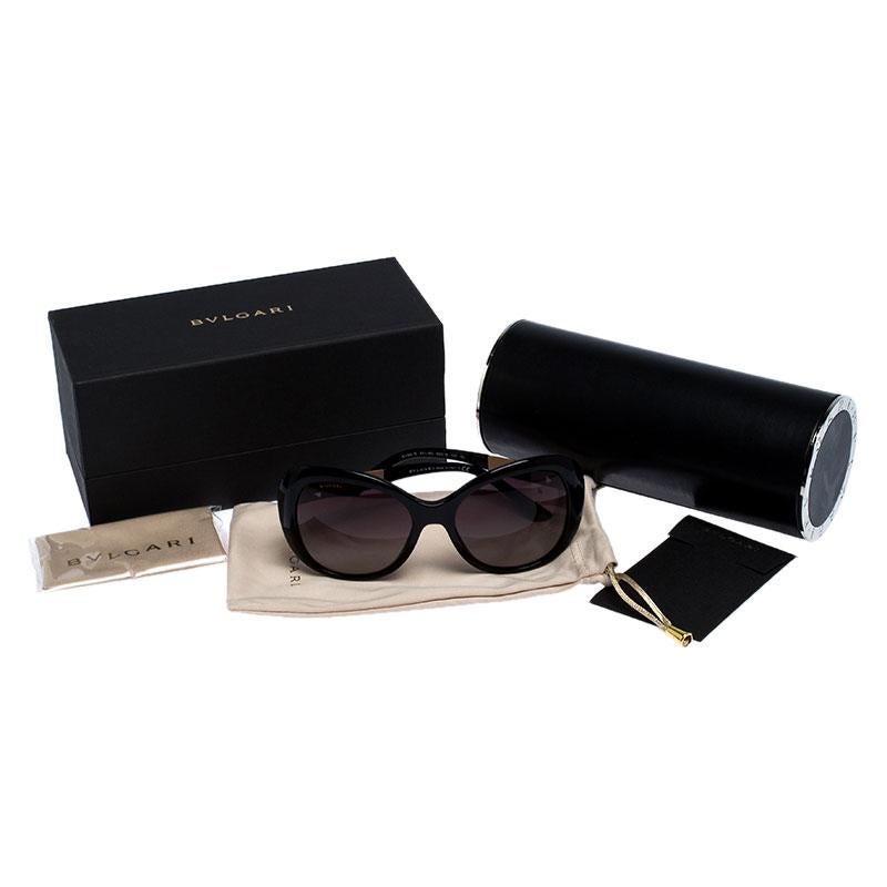 Bvlgari Black Gradient 8199-B Crystal Embellished Cateye Sunglasses 5