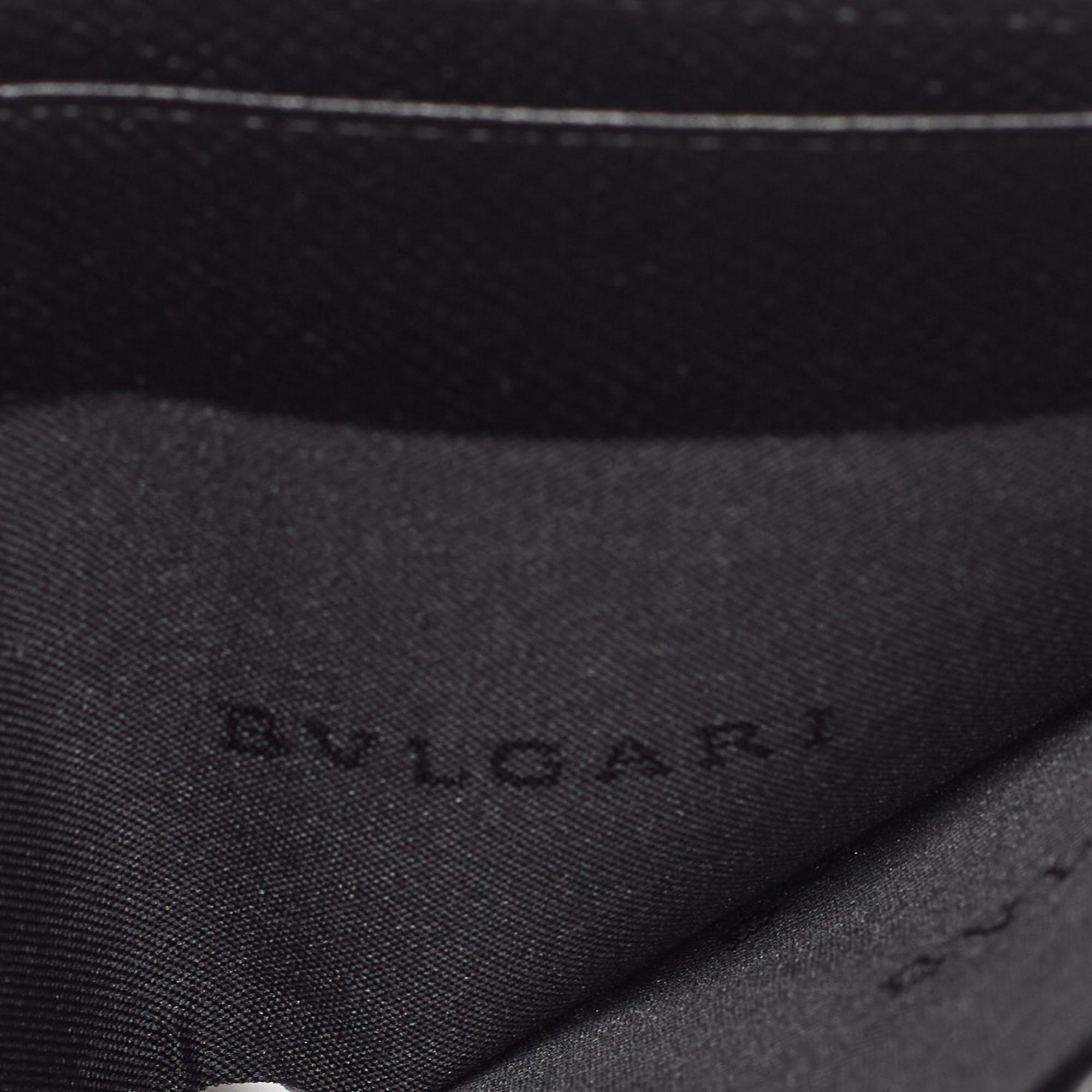 Bvlgari Black Grained Leather Bifold Wallet 3