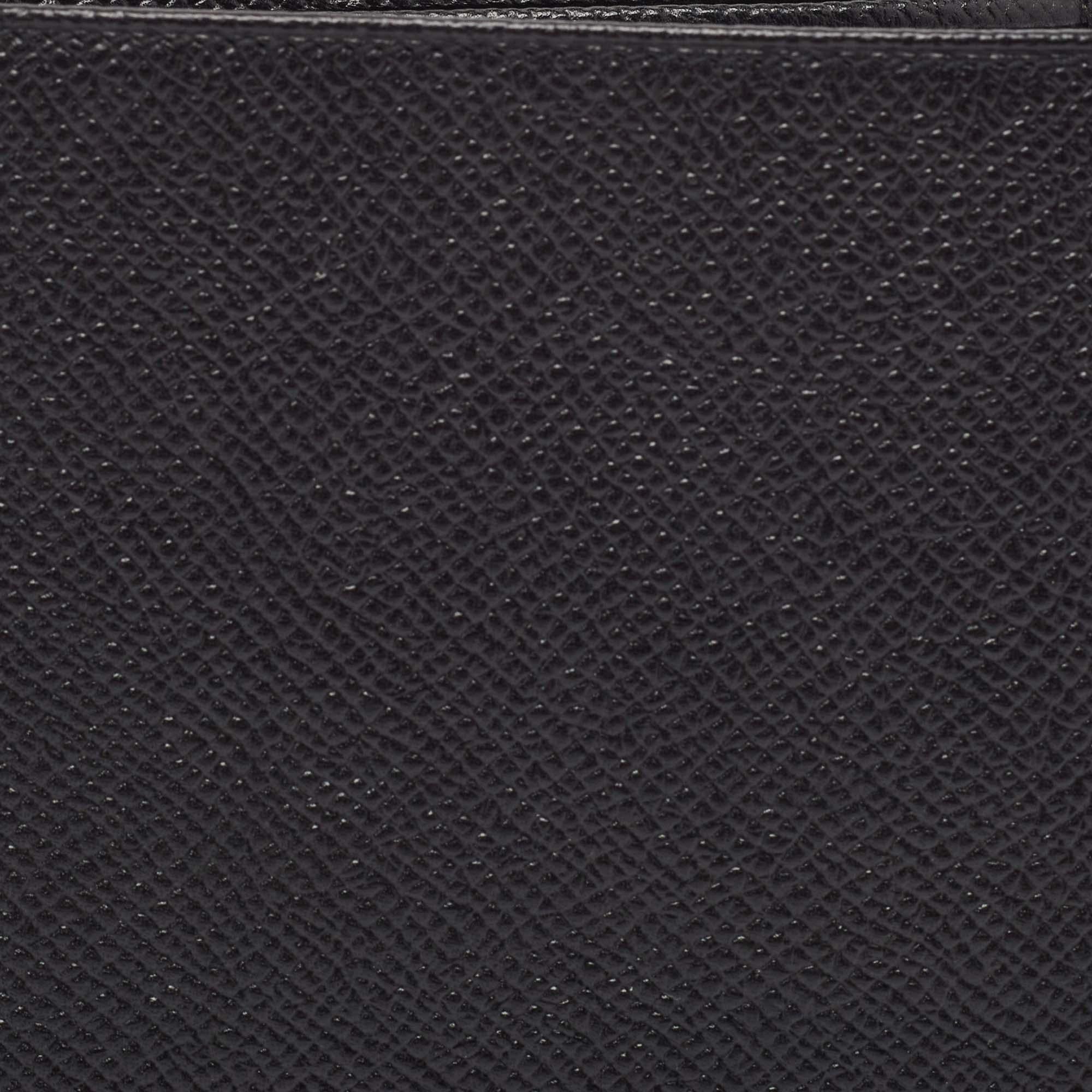 Bvlgari Black Grained Leather Bifold Wallet 5