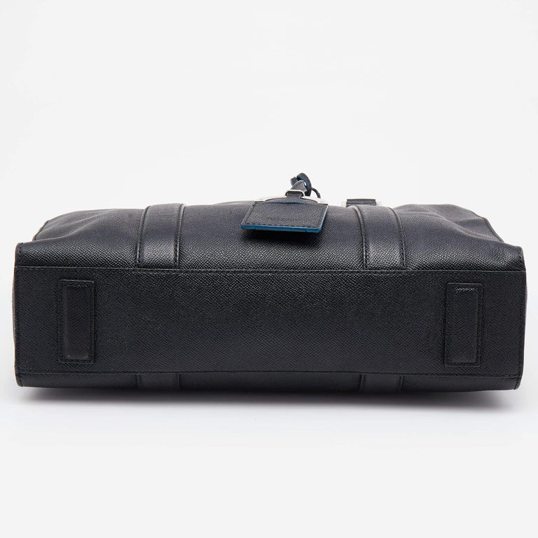 Bvlgari Black Grained Leather Briefcase For Sale 4
