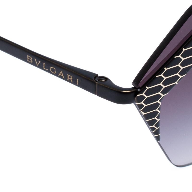 Bvlgari Black/Grey Gradient 6103 Serpenteyes Geometric Sunglasses 1