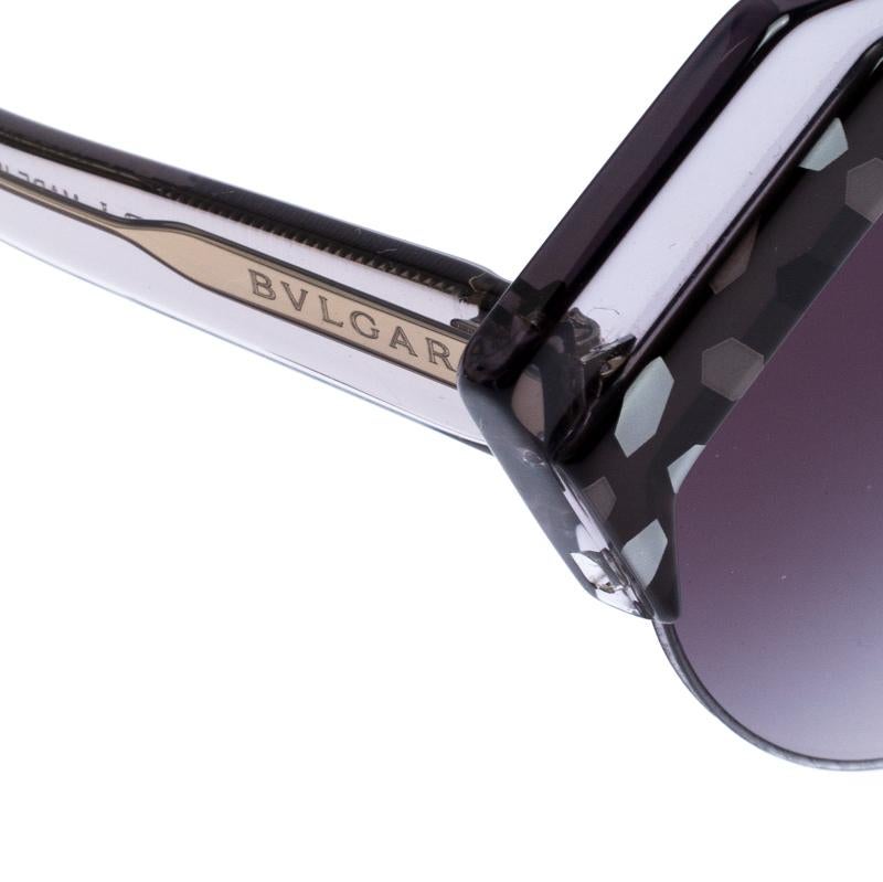 Bvlgari Black/Grey Gradient 8203 Serpenteyes Round Sunglasses 1