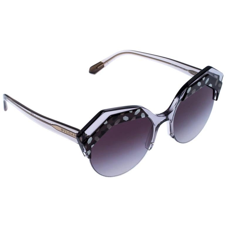 Bvlgari Black/Grey Gradient 8203 Serpenteyes Round Sunglasses