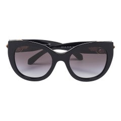 Bvlgari Occhiali da sole Cat-Eye in cristallo nero/grigio sfumato 8214-B