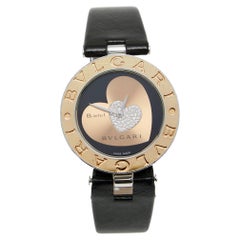 Bvlgari Black Heart Diamond Pave 18K Rose Gold B.Zero1  Women's Wristwatch 35 mm